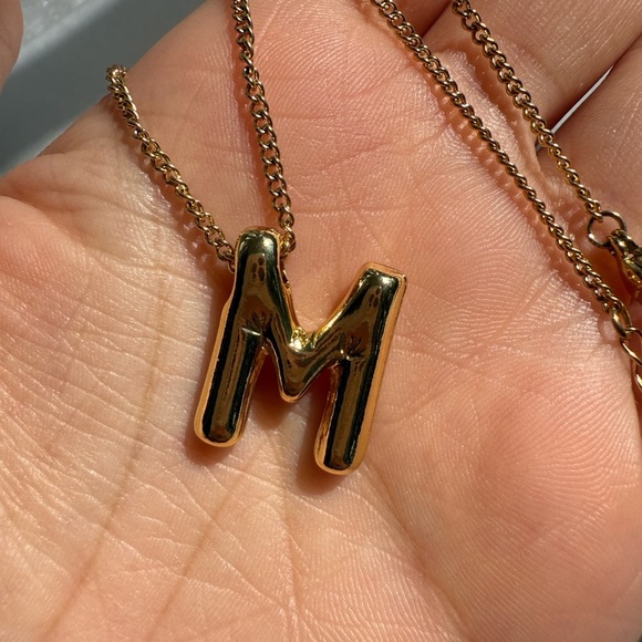 NEW! Anthropologe Gold Initial 'M' Pendant Necklace NWT - Picture 7 of 9